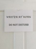 Writer at work sign